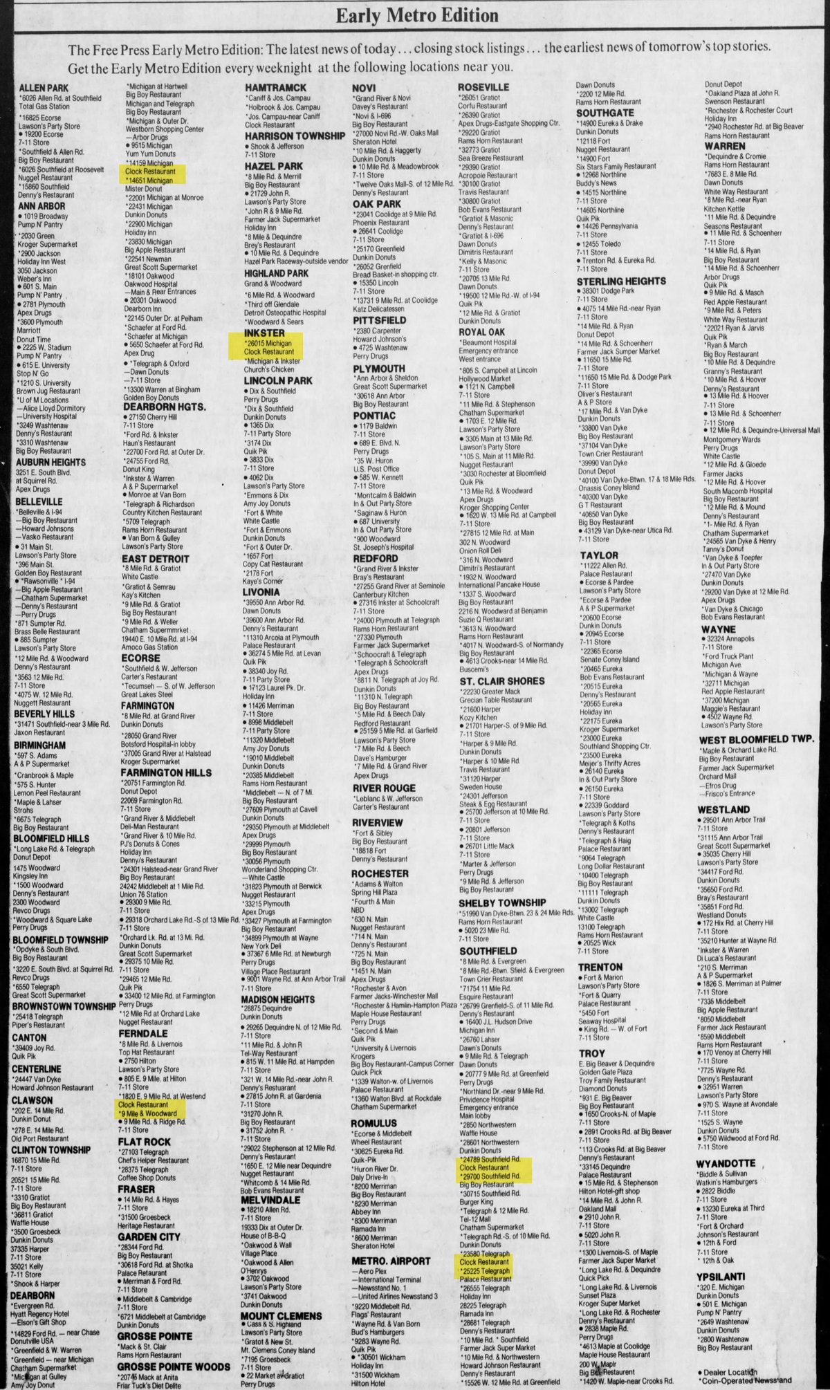 Clock Restaurant - Jun 29 1983 Article